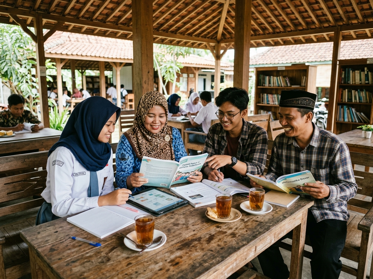 Belajar Kelompok & Literasi di Gazebo Terbuka